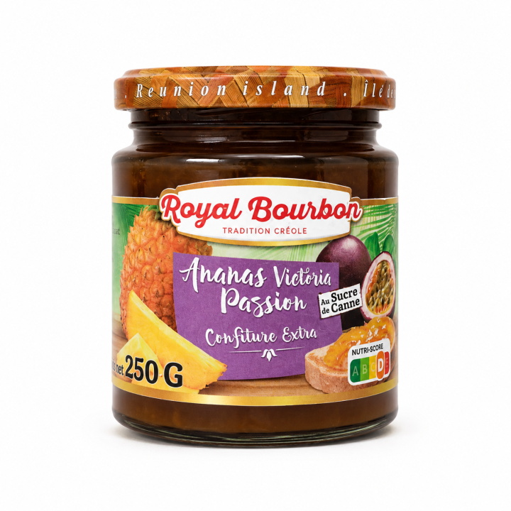 Confiture Ananas Victoria & Fruit de la Passion - Royal Bourbon - 250 g