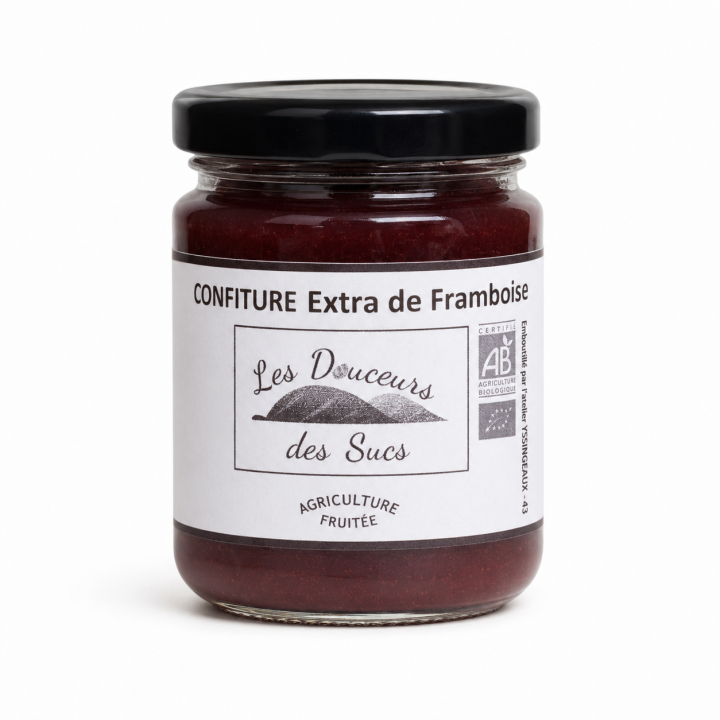 Confititure Extra de Framboise Bio - Les Douceurs des Sucs - 230 g