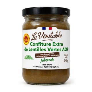 Confiture Extra de Lentilles Vertes du Puy AOP - La Véritable - 240 g