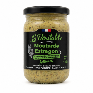 Moutarde à l’Estragon Artisanale - La Véritable - 180 g