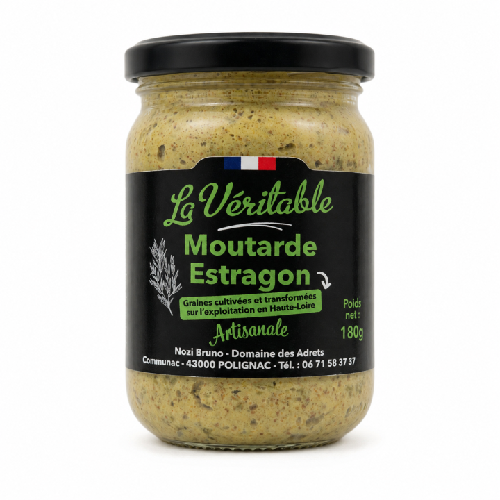 Moutarde à l’Estragon Artisanale - La Véritable - 180 g